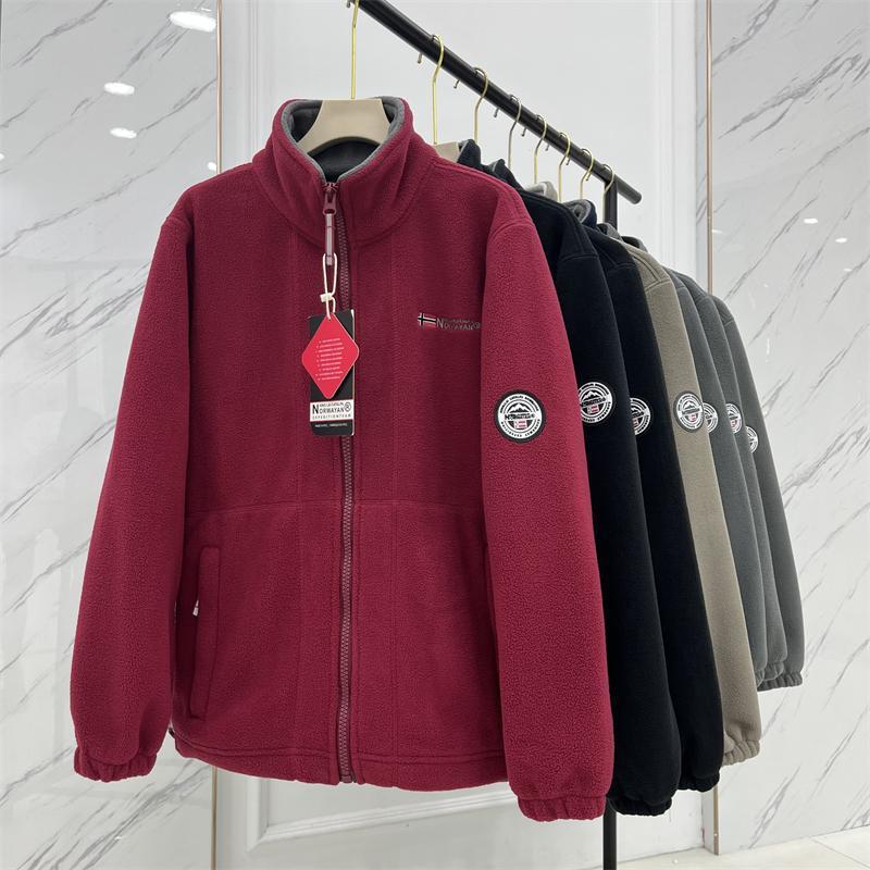 Nová pánská silná fleecová bunda z roku 2025, teplá a lehká, velká velikost